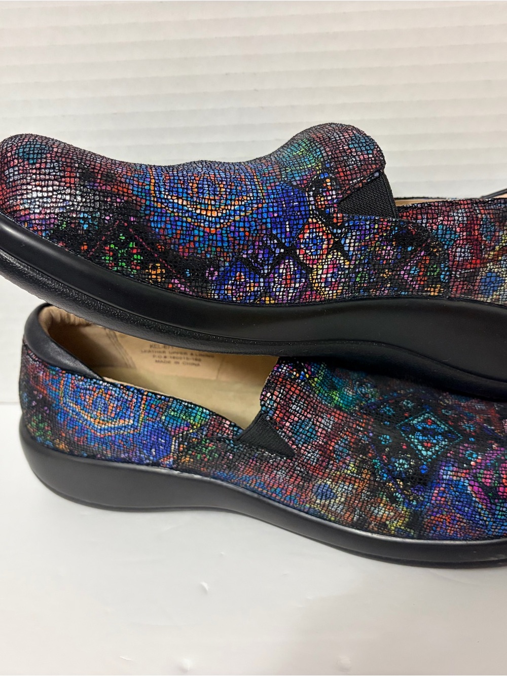 Alegria Men's Slip-On Shoes in Blue and Black Multicolor